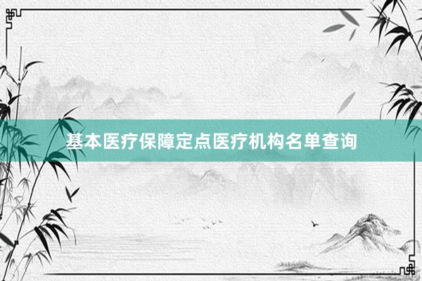基本医疗保障定点医疗机构名单查询